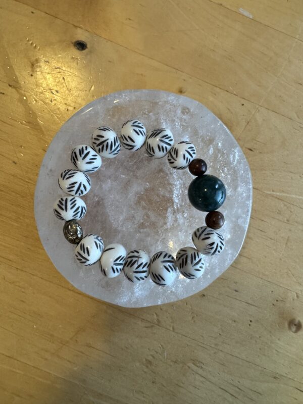 Ocean Jasper and Bone Bracelet