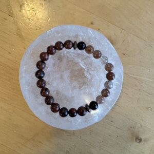Mahogany Obsidian, Black Obsidian and Red Rutile Quartz Bracelet