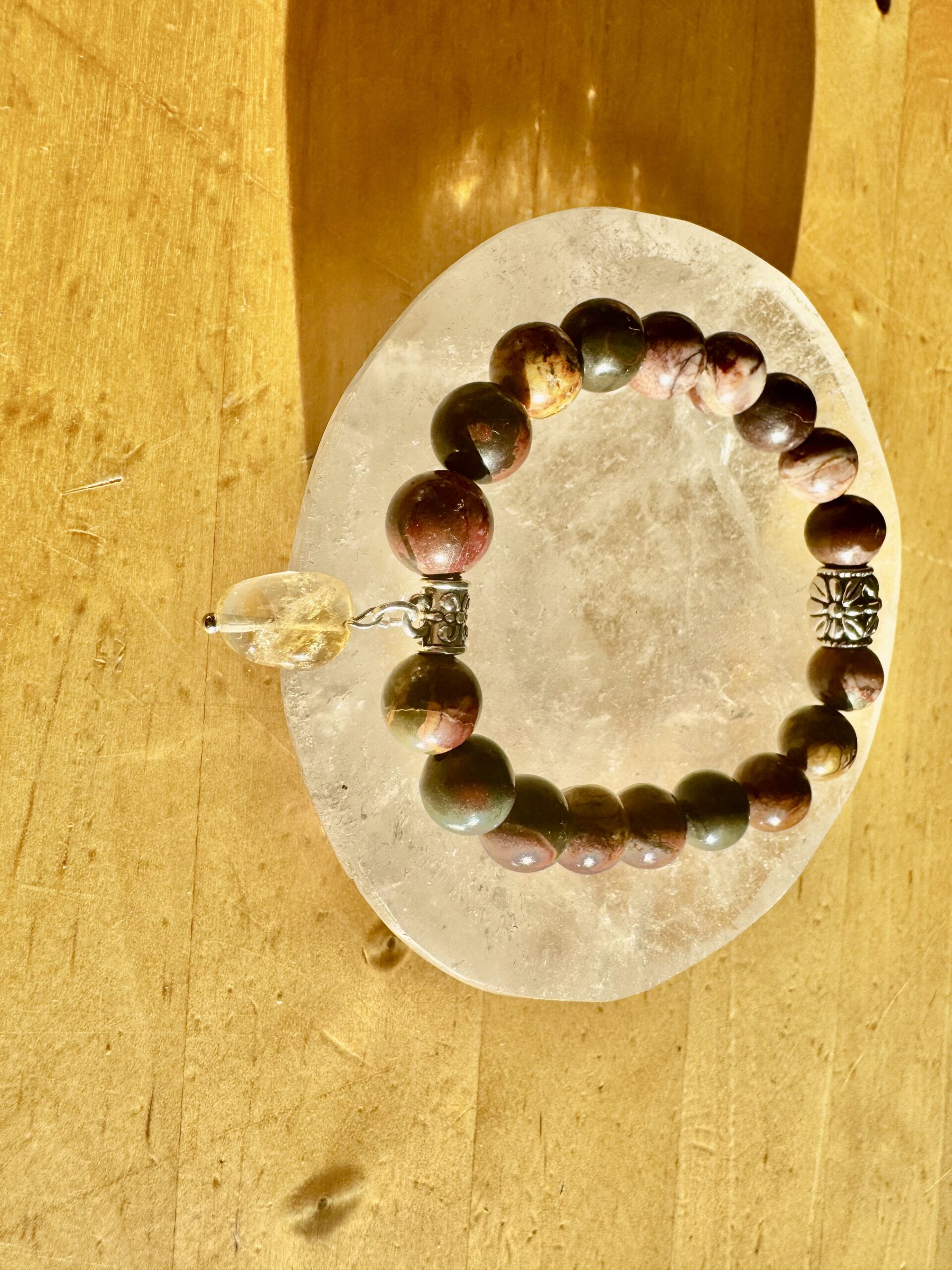 Rainforest Jasper with Citrine Charm Bracelet - Image 2