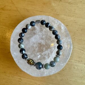 Indian Agate and Abalone Bracelet
