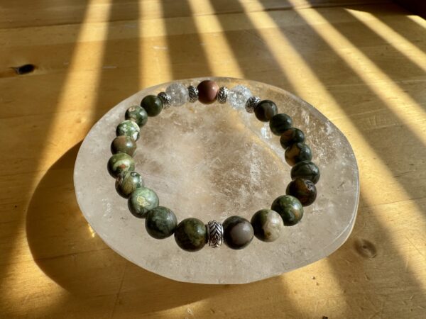 Rhyolite with Crackle Quartz and Mookaite Jasper Bracelet - Image 3
