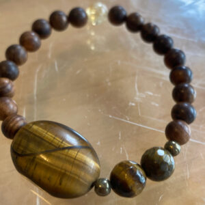 Tiger's Eye, Rosewood and Citrine Bracelet