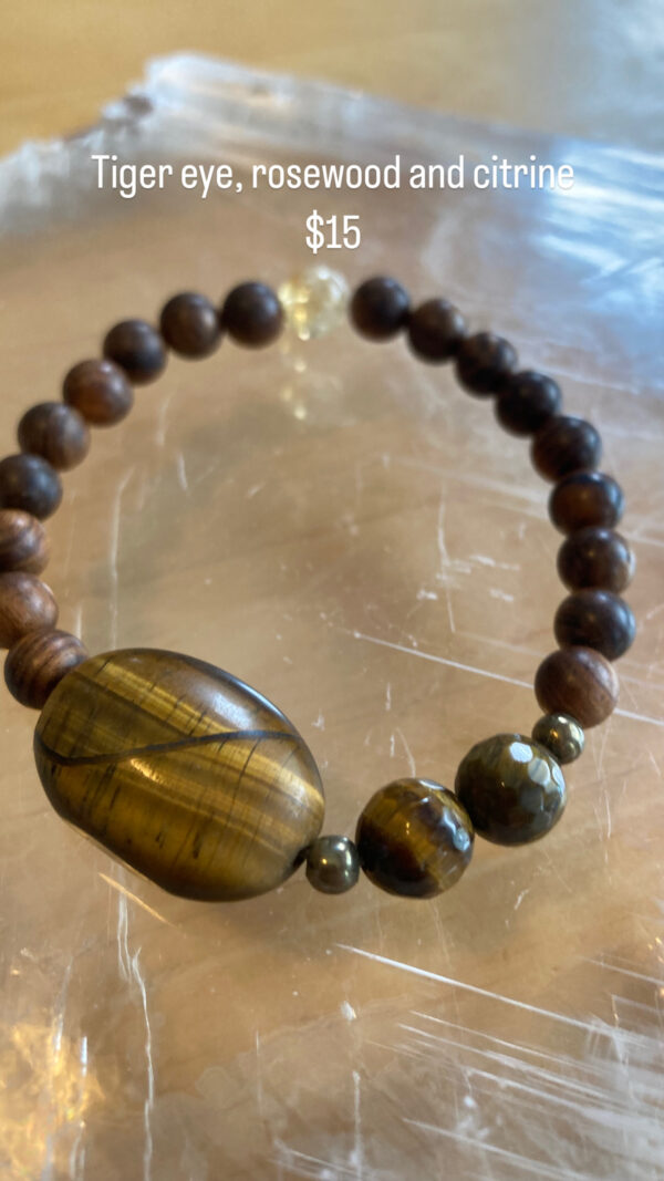 Tiger's Eye, Rosewood and Citrine Bracelet