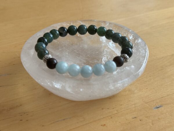 Aquamarine and Moss Agate Bracelet - Image 3