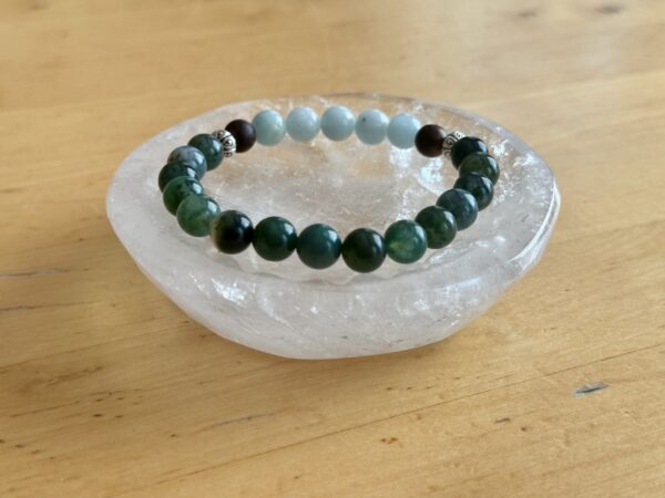 Aquamarine and Moss Agate Bracelet - Image 2