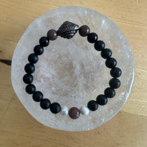 Black Tourmaline with Purple Aventurine with Freshwater Pearls
