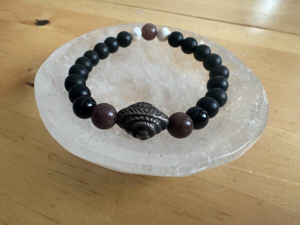 Black Tourmaline with Purple Aventurine with Freshwater Pearls - Image 3
