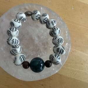 Bone and Ocean Jasper Bracelet