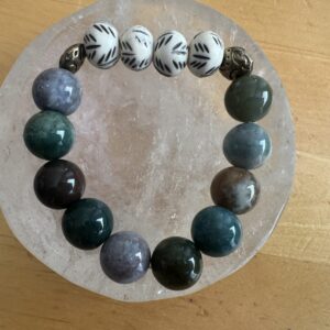 Ocean Jasper and Bone Bracelet