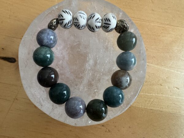 Ocean Jasper and Bone Bracelet