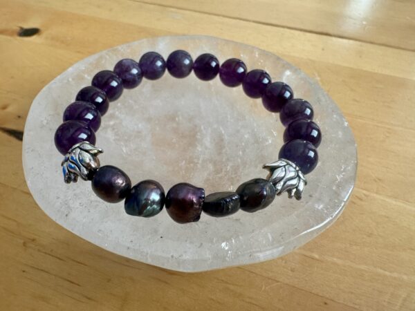 Amethyst and Freshwater Pearl Bracelet - Image 2