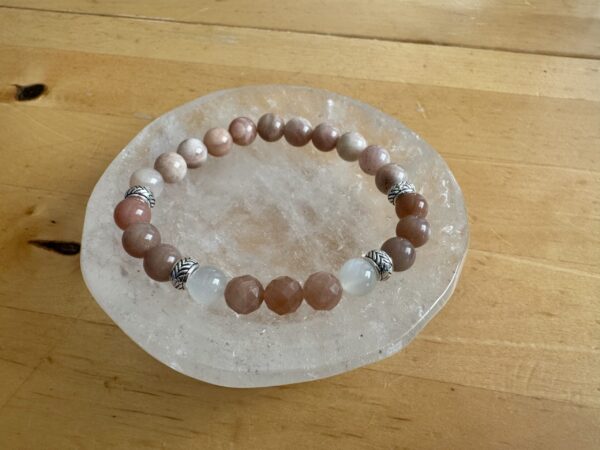 Mixed Moonstone and Sunstone Bracelet - Image 2
