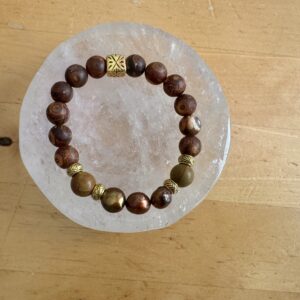 Tibetan Agate with Bronze Freshwater Pearls