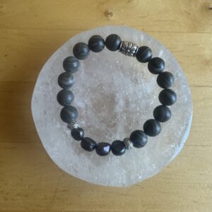 Grey Jasper and Freshwater Pearl Bracelet