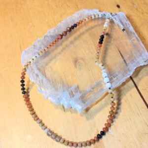 Carnelian, Howlite, Golden Healer, Jasper and Agate Necklace