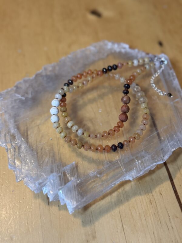 Carnelian, Howlite, Golden Healer, Jasper and Agate Necklace - Image 2