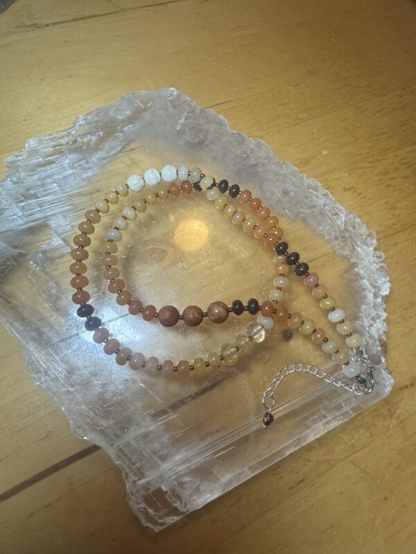 Carnelian, Howlite, Golden Healer, Jasper and Agate Necklace - Image 3