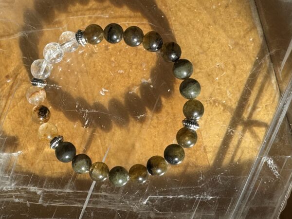 Labradorite, Golden Healer and Clear Quartz Bracelet - Image 2