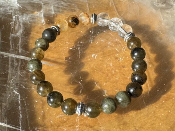 Labradorite, Golden Healer and Clear Quartz Bracelet - Image 3