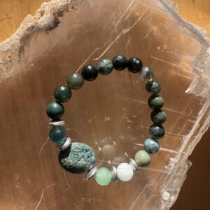 Jasper, Moss Jade and Aquamarine Bracelet