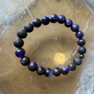 Purple Copper Agate and Druzy Stone