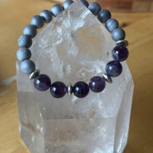 Amethyst and Druzy Stone Bracelet