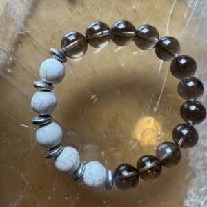 Smokey Quartz and Howlite Bracelet