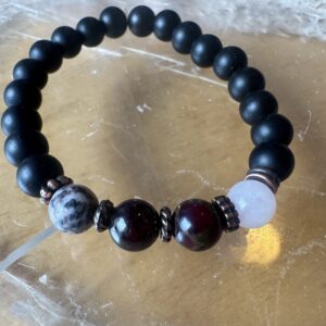Black Onyx with Rose Quartz, Red Copper Agate, Mookaite Jasper, Garnet and Zebra Jasper
