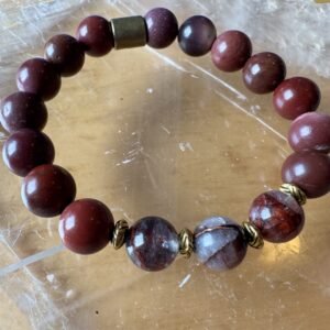 Mookaite Jasper and Fire Quartz Bracelet