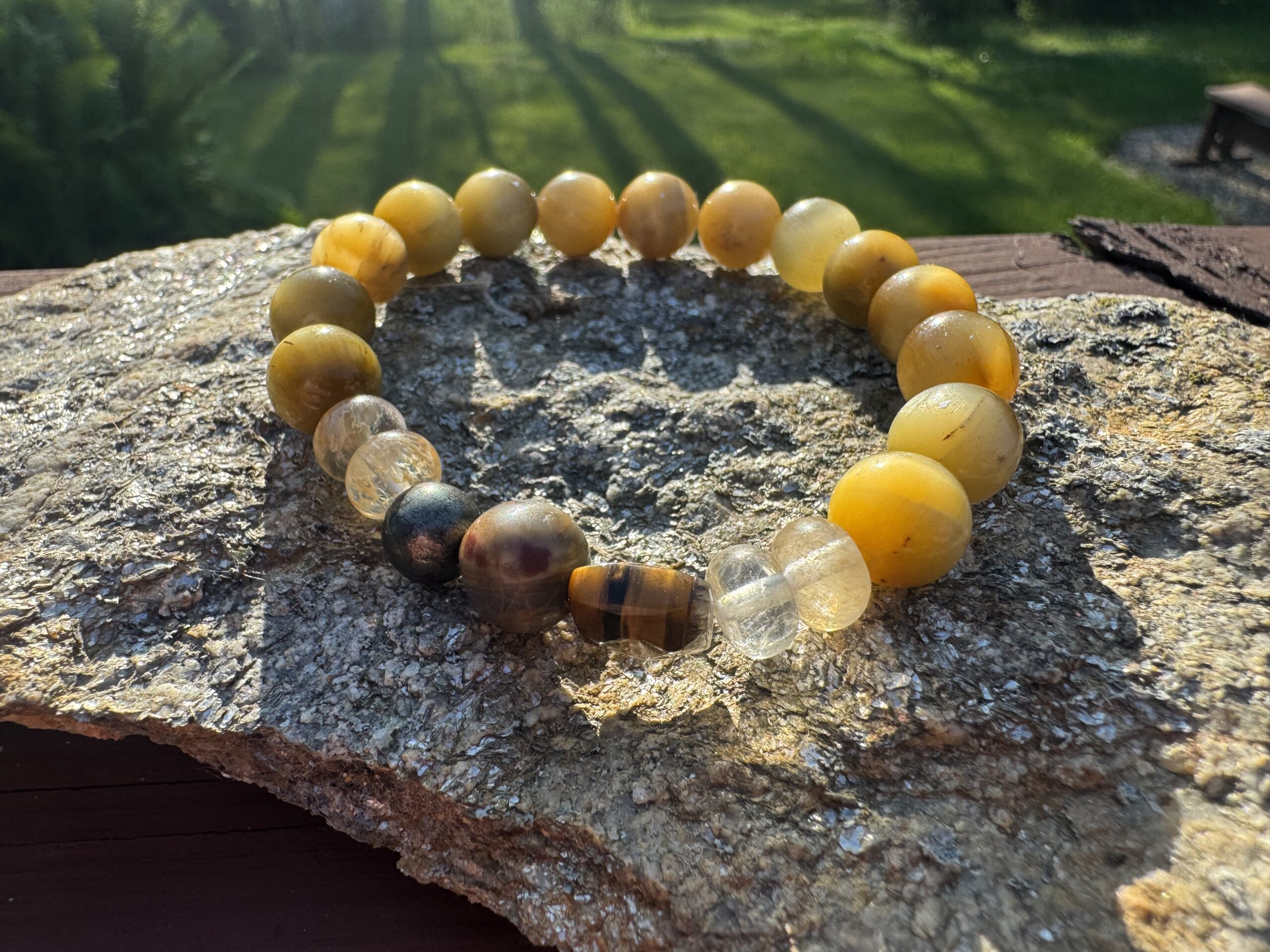 Golden Tiger's Eye, Golden Healer, Pyrite and Mud Jasper Bracelet